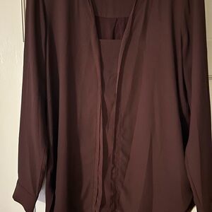 Ann Taylor Plum Blouse tunic length